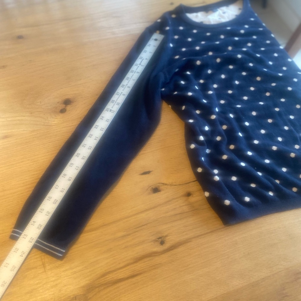 Tommy Hilfiger Polka Dot Crew Neck Sweater Blue White Women’s XL preloved - Picture 8 of 9